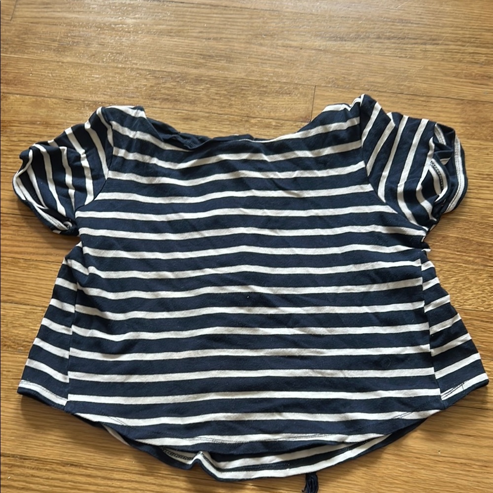 Navy and White Striped Shirt